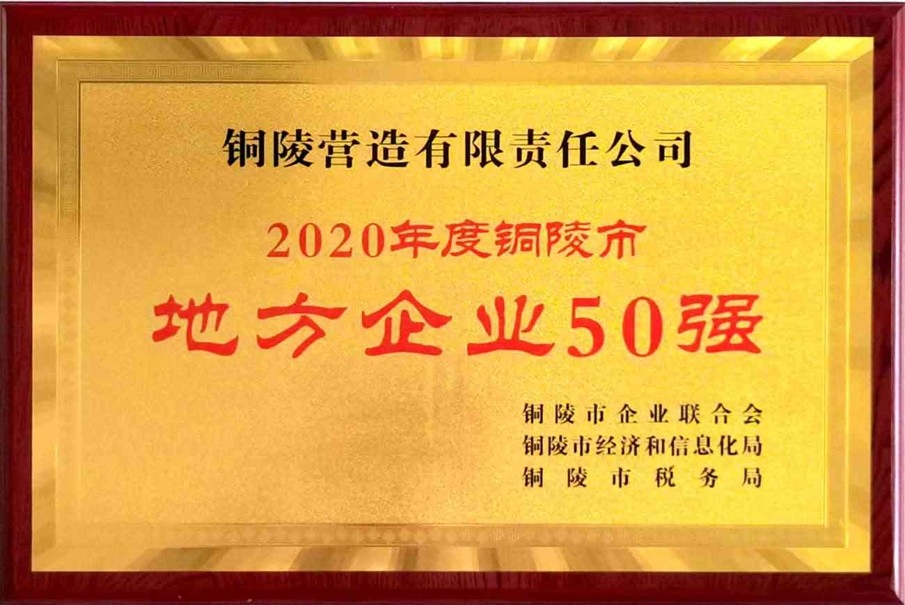 公司荣获“地方企业50强”荣誉