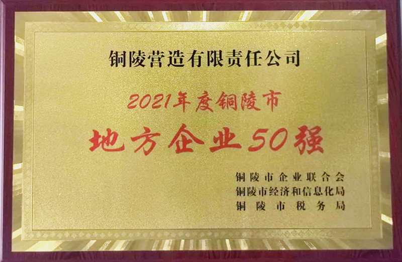 公司荣获“地方企业50强”荣誉